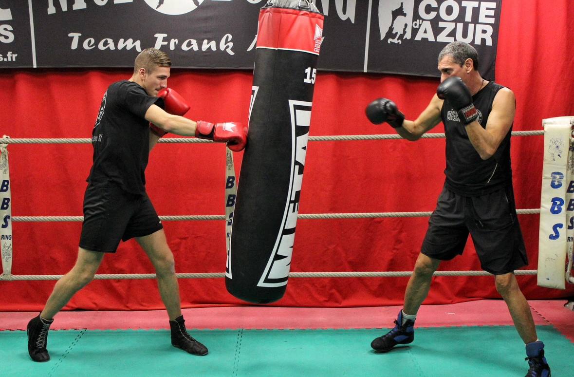 Charles Denis en combat, double champion du monde de savate boxe française