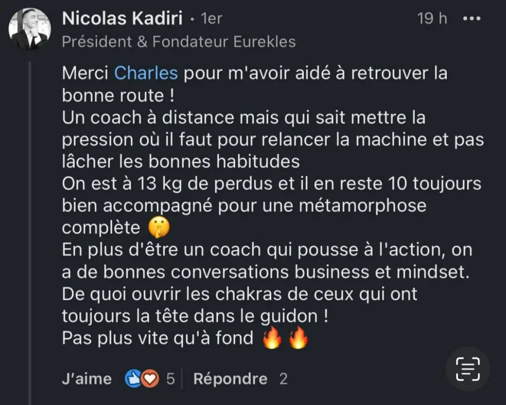 Témoignages d'un chef d'entreprise qui a réussi grâce à la méthode PERFORMER