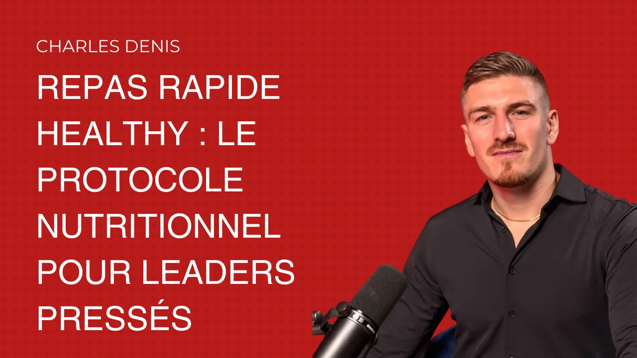 Charles Denis présentant un repas rapide healthy pour optimiser la performance des dirigeants